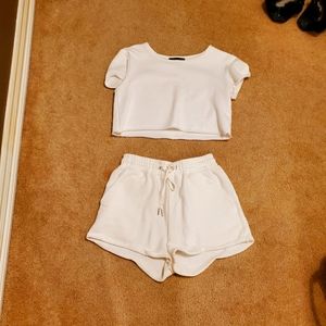 White fox cute shirt and short set!